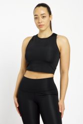 POWERZONE Cropped Damen Top Schwarz, Damen, Größe: S