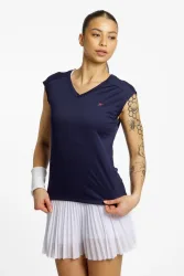 FILA Maia Damen Tennisshirt Blau, Damen, Größe: L