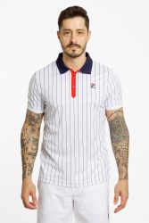 FILA Björn Stripes Herren Tennisshirt Weiss, Herren, Größe: S