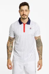 FILA Björn Stripes Herren Tennisshirt Weiss, Herren, Größe: S