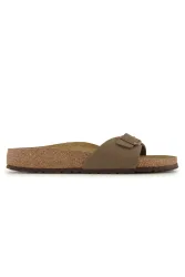 Birkenstock Madrid Birko-Flor® Nubuk Narrow Fit Damen Slipper Braun, Damen, Größe: 36