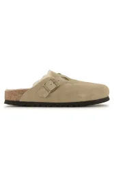 Birkenstock Boston Lammfell Damen Slipper Braun, Damen, Größe: 39