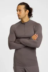 POWERZONE Seamless Herren Midlayer Grau, Herren, Größe: L