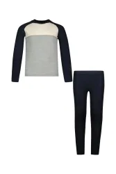 46 NORD Merino-Mix Kinder Thermo Unterwäsche Set Blau, , Größe: 152