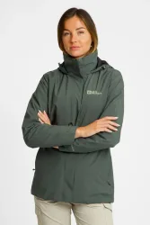 Jack Wolfskin Rotwand 3in1 Damen Outdoorjacke Grün, Damen, Größe: XL