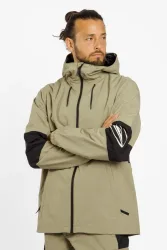 Quiksilver High in the Hood Herren Ski-/Snowboardjacke Beige, Herren, Größe: L
