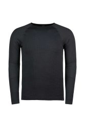 Odlo Seamless Performance Wool Base Layer Shirt für Herren - Wandern, Skilanglauf - schwarz, L