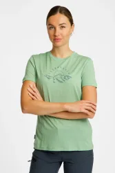 icebreaker Merino 150 Tech Lite Sunrise Summit Damen T-Shirt Grün, Damen, Größe: L