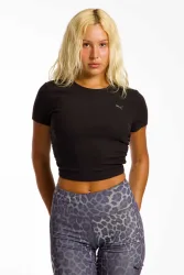 PUMA Cloudspun Ripped Damen T-Shirt Schwarz, Damen, Größe: L