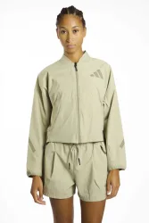 adidas Z.N.E. Woven Bomber Damen Trainingsjacke Beige, Damen, Größe: L
