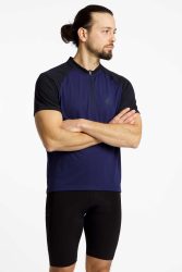Stoke Oregan MTB Half-Zip Herren Biketrikot Blau, Herren, Größe: M