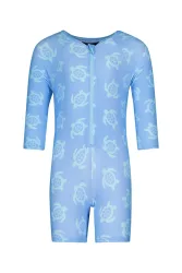 speedo Print Zip Longsleeve Kleinkind Badeanzug Blau, , Größe: 98