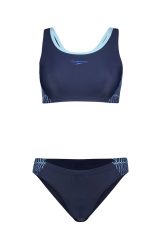 speedo Placement Racerback Damen Bikini Blau, Damen, Größe: 38