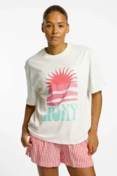 Roxy Hangloose Poster Damen T-Shirt Weiss, Damen, Größe: XS