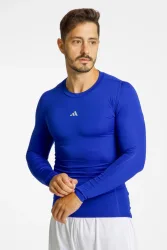 adidas TECHFIT Herren Longsleeve Blau, Herren, Größe: S