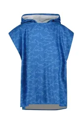 BEACH MOUNTAIN Kinder Poncho Blau, , Größe: ONE SIZE