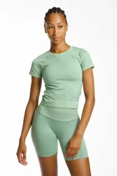 Nike Pro Seamless Dri-FIT Damen T-Shirt Grün, Damen, Größe: M