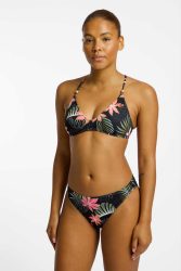Roxy Paradise Fleur A-C Cup Damen Bikini Schwarz, Damen, Größe: M