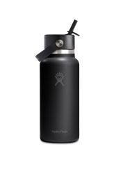 Hydro Flask Wide Mouth with Flex Straw Cap 946 ml Trinkflasche Schwarz, Herren, Größe: 0