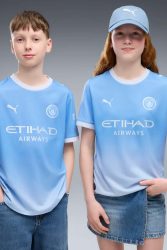 PUMA Manchester City Home Replica Kinder Fussballtrikot 26/27 Blau, , Größe: 164