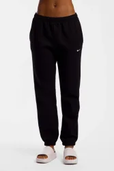 Nike Studio Fleece Damen Trainerhose Schwarz, Damen, Größe: L