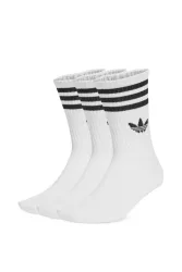 adidas Originals - 3 Streifen Crew Socken  3 Paar, für Damen, Weiss, Größe 43-45