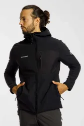 Mammut Midlayer-Wanderjacke aus recyceltem Polyester Tamaro ML Hooded Jacket Men Schwarz S