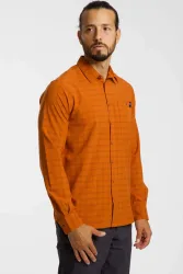 Mammut Klassisches Langarm-Wanderhemd Lenni Longsleeve Shirt Men Brown L