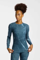 Odlo Active Warm X Frozen Lake Base Layer Shirt für Damen - Wandern, Ski & Snow - marineblau, M