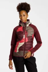 PEAK PERFORMANCE Helium AOP Hybrid Down Hood Damen Midlayer Rot, Damen, Größe: L