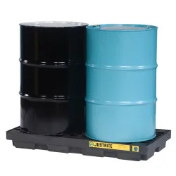 PE-Auffangwanne aus PE-Regenerat, Flachwanne, für 2 x 200 l Fässer, Auffangvolumen 90 l Justrite