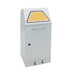kaiserkraft Wertstoffsammler mit Pedal, mit Abfallsackhalterung, Volumen 60 l, lichtgrau