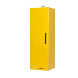 Justrite Sicherheitsschrank EN 90, Auffangwanne, 3 Fachböden, H 2070 x B 600 x T 600 mm, gelb