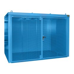 Bauer® Gasflaschen-Container GFC-B, feuerbeständig, für max. 60 Flaschen, lichtblau