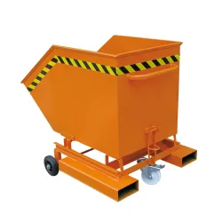 Eichinger® Kastenwagen mit Einfahrtaschen + Rollen, kippbar, Volumen 1 m³, reinorange