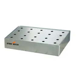 Steinbock® Paletten-Kleingebinde-Auffangwanne aus Stahl, verzinkt, HxBxT 120 x 600 x 400 mm, Auffangvolumen 21 Liter, inkl. Lochblech-Rost