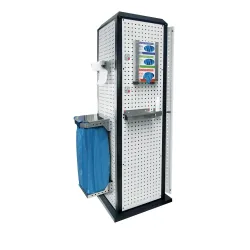 Kappes RasterPlan Hygienestation, stationär, mit Tür und einem Fachboden, HxBxT 2.015 x 700 x 700 mm, Modell 2