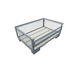 Euro-Gitterbox, Längswand halb abklappbar, Höhe 500 mm