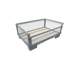 Euro-Gitterbox, Längswand voll abklappbar, Höhe 500 mm