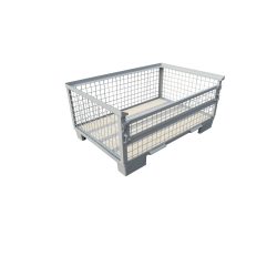Euro-Gitterbox, Längswand halb abklappbar, Höhe 570 mm