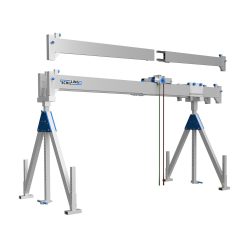 SCHILLING Alu-Portalkran mit teilbarem Doppelträger, Einhängepunkt 2245-3395 mm, Länge 6000 mm, TK 1000 kg