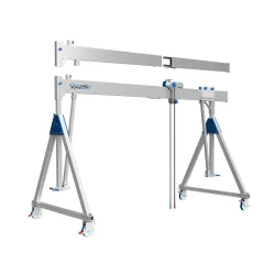 SCHILLING Alu-Portalkran mit teilbarem Träger, verfahrbar, Einhängepunkt 1.699-2.099 mm, Länge 4.000 mm, TK 1.500 kg