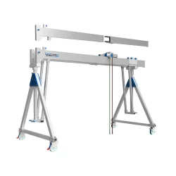 SCHILLING Alu-Portalkran mit teilbarem Doppelträger, verfahrbar, Einhängepunkt 2924-4074 mm, Länge 4000 mm, TK 1000 kg