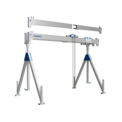 SCHILLING Alu-Portalkran mit teilbarem Doppelträger, Einhängepunkt 2787-4337 mm, Länge 8000 mm, TK 2000 kg