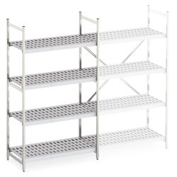 Aluminium-Regal mit Kunststoff-Gitterböden, GF, FL 600 kg, HxBxT 1.800 x 1.500 x 600 mm