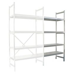 Edelstahl-Regal mit geschlossenen Fachböden, AF, FL 600 kg, HxBxT 1.600 x 975 x 400 mm