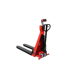 Ravas Scherenhubwagen mit Waage, handhydraulisch, Tragfähigkeit 1.000 kg, Gabellänge 1.200 mm, Polyurethan