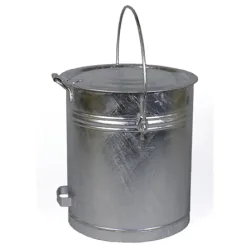 kaiserkraft Eimer mit Scharnierdeckel, aus Stahlblech, Volumen 40 l, H x Ø 420 x 360 mm, ab 1 Stk