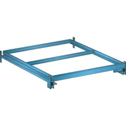 Auszugrahmen, BxT 890 x 1260 mm, Fachlast 800 kg, 65% ausziehbar, lichtblau LISTA