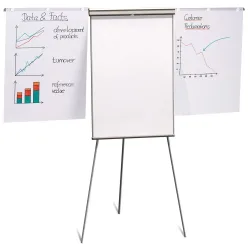 FRANKEN Flipchart X-tra!Line 68x105cm EL-FC22 hellgrau mit Seitenarmen